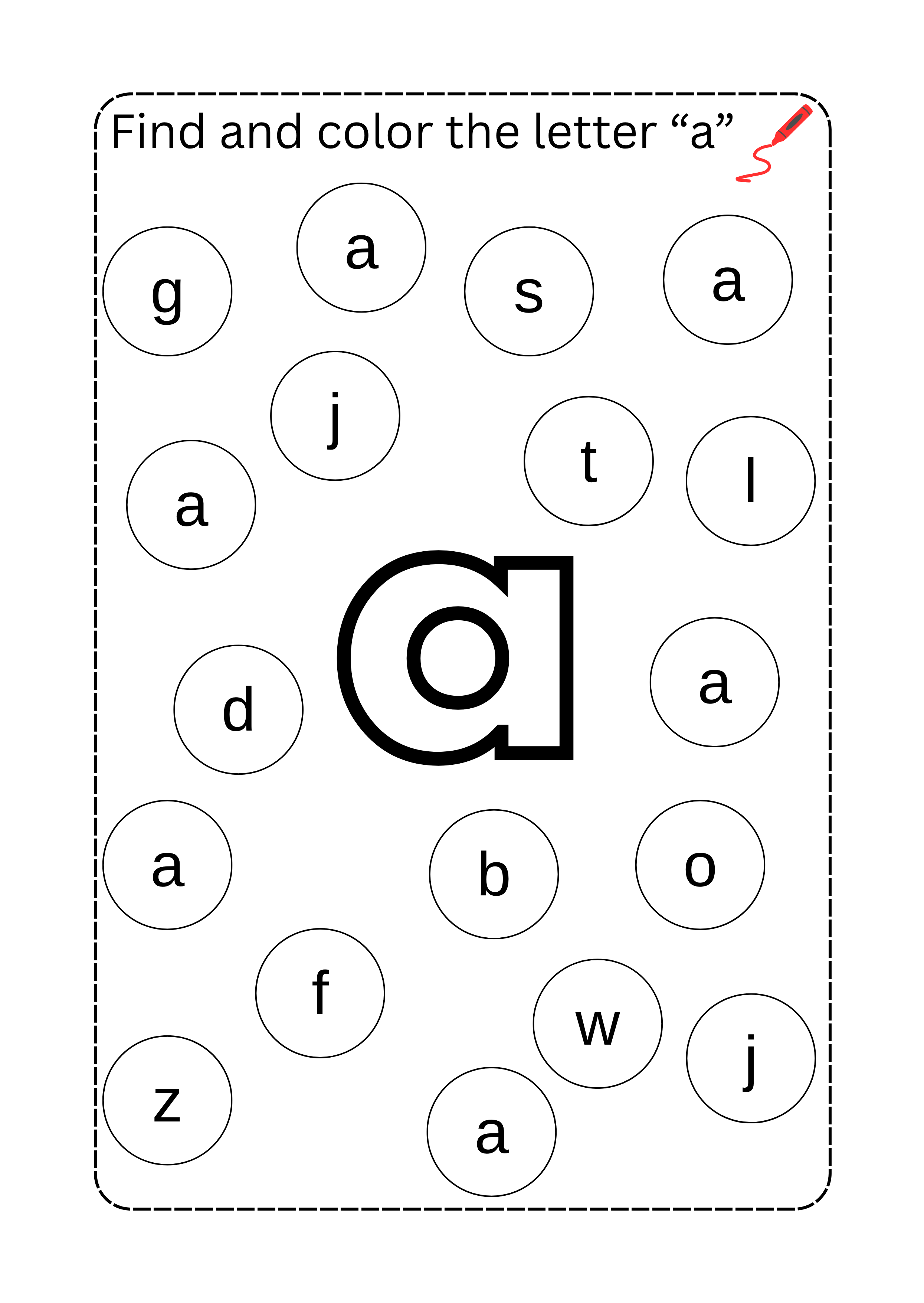 Find and color the letter worksheet